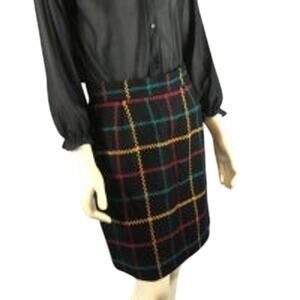 1980s Jones New York Wool Plaid Mini Skirt size